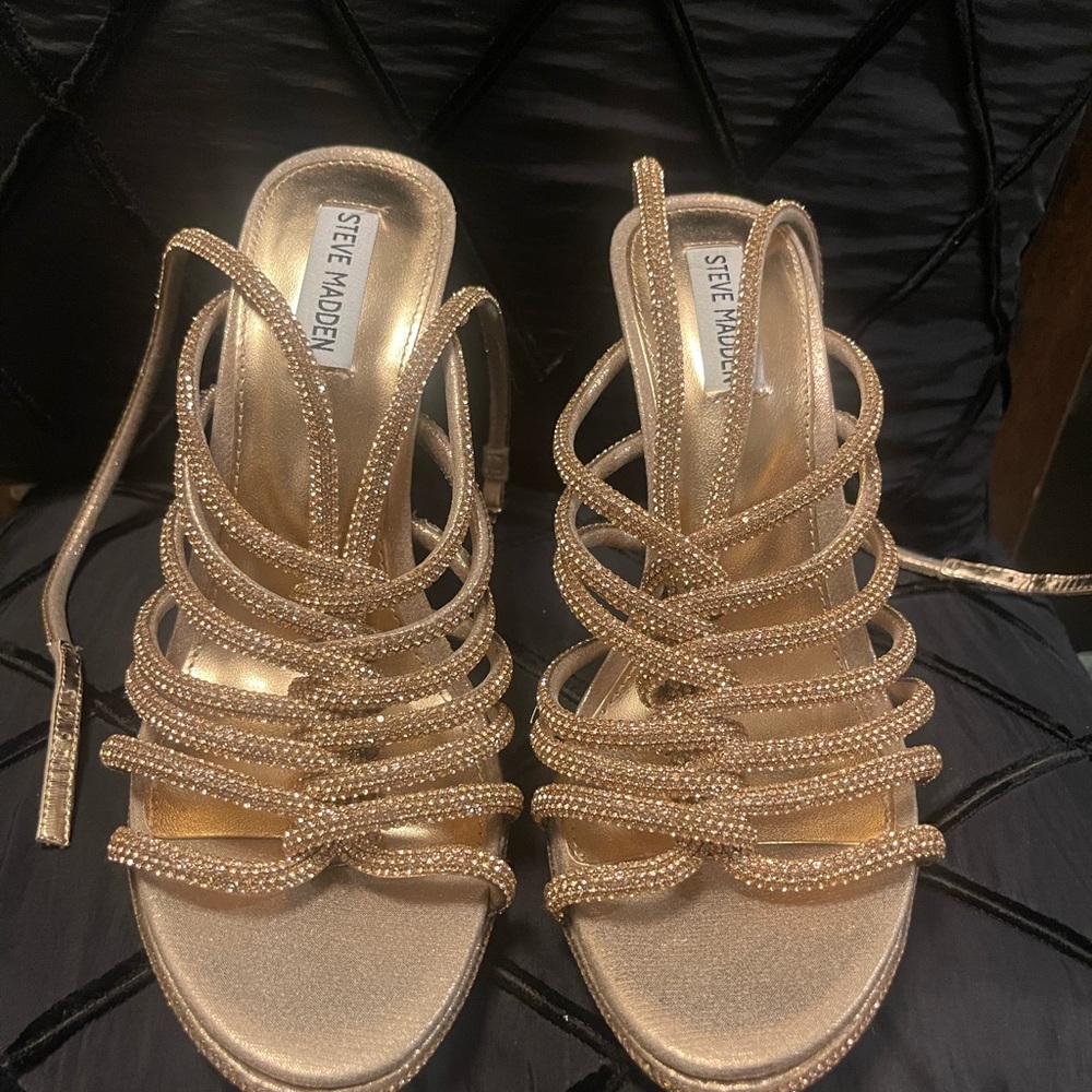 Steve Madden Strappy Gold Heels